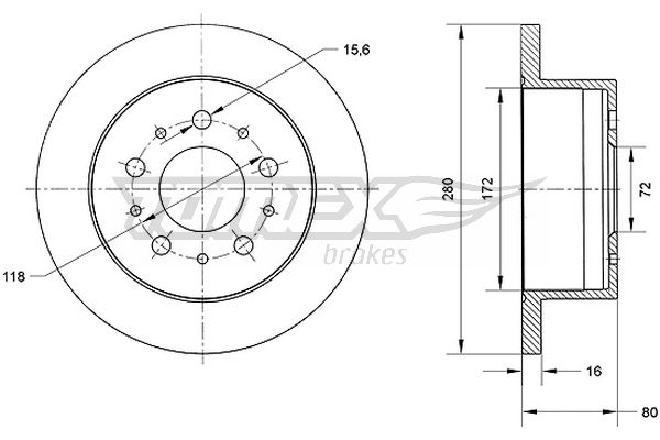 Brzdový kotúč TOMEX Brakes